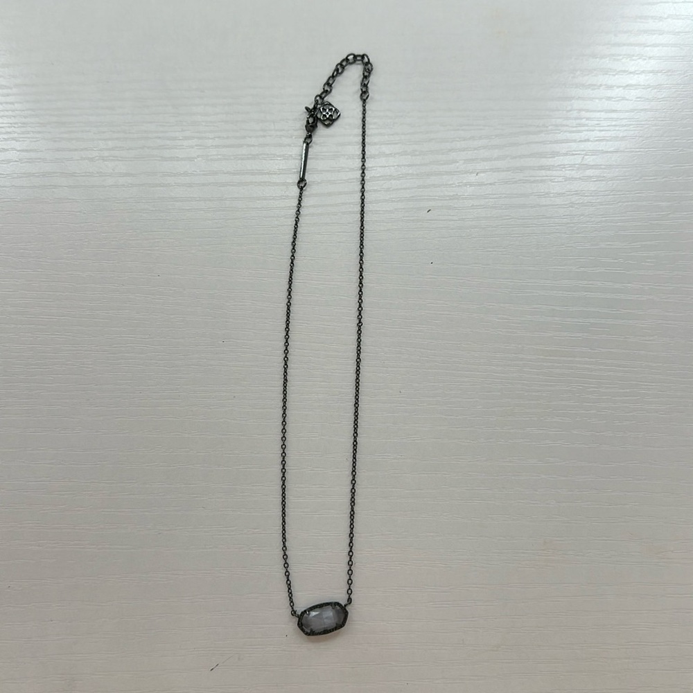 Kendra Scott elisa black and grey pennant necklace